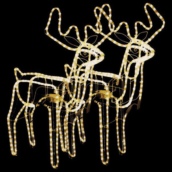 vidaXL ziemeļbriežu figūras ar kustīgu galvu, 2 gab., baltas