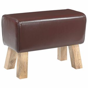 vidaXL sols 60 x 30 x 45 cm Īsta āda Tum&scaron;i brūna
