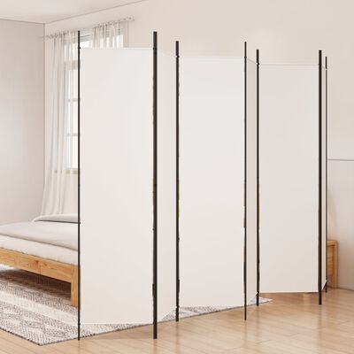 vidaXL 6 paneļu istabas aizslietnis, balts, 300x200 cm, audums