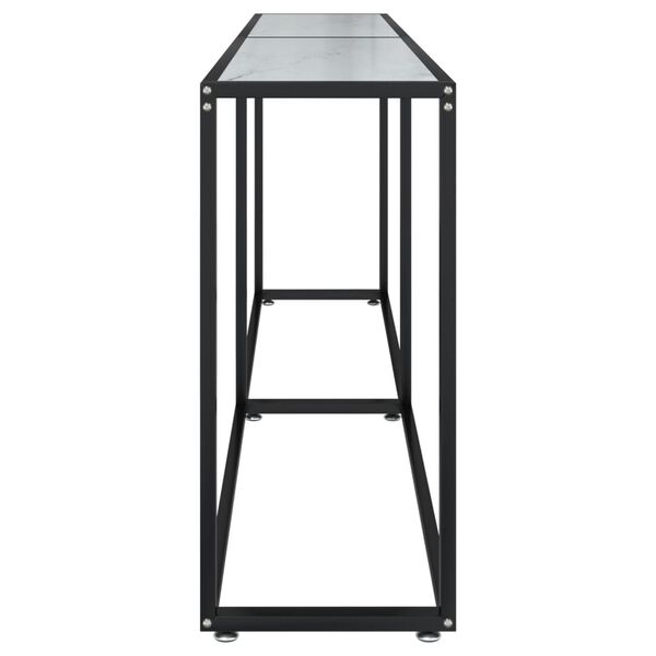 vidaXL konsoles galdiņ&scaron;, marmora raksts, 200x35x75,5 cm, rūdīts stikls