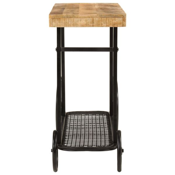 vidaXL konsoles galdiņš, 112x36x76 cm, mango masīvkoks, dzelzs