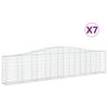 vidaXL arkveida gabiona grozi, 7 gb., 400x30x80/100cm, cinkota dzelzs