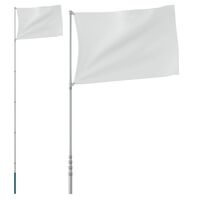 vidaXL teleskopisks karoga masts, sudraba krāsa, 5,55 m, alumīnijs