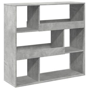 vidaXL grāmatu plaukts, betona pelēks, 100x33x94,5 cm