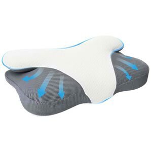 vidaXL Kakla spilvens Balts Atmiņas putas 57 x 36 x 13 cm