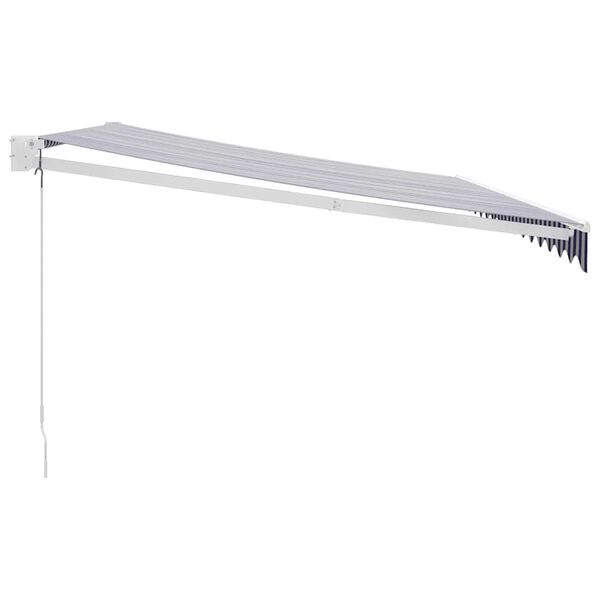 vidaXL izvelkama markīze, zila, balta, 4,5x3 m, audums, alumīnijs