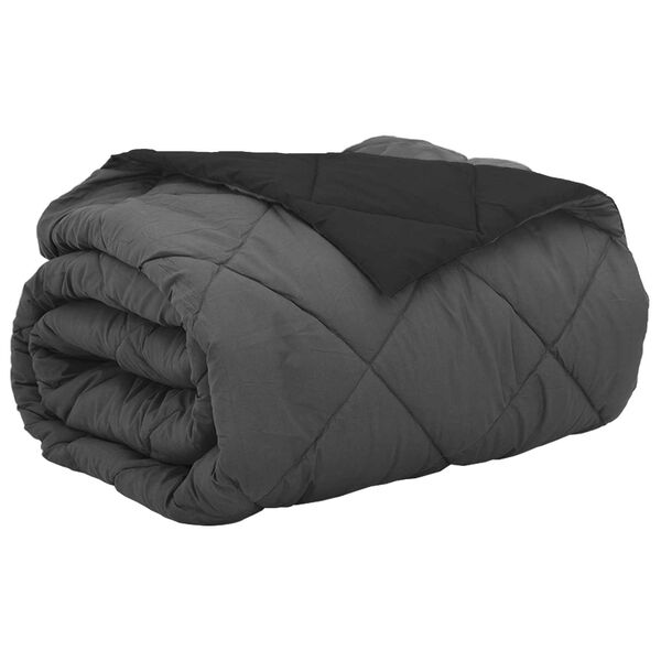 vidaXL Vasaras segas Melns un Anthracite 220 x 240 cm Mikro&scaron;ķiedra