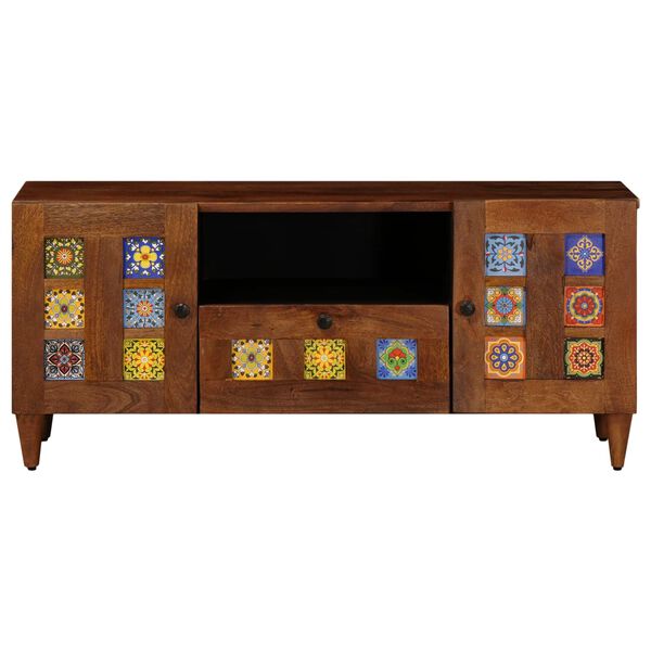 vidaXL Televizora skapī&scaron;a ar durvīm Valriekstu koks 105 x 33 x 46 cm