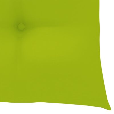 vidaXL virtuves krēsli, 2 gab., spilgti zaļi matrači, masīvs tīkkoks