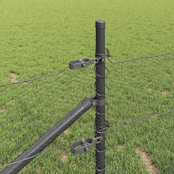 vidaXL Žoga āķis Pelēka 50 x 0,5 m (13 mm acs) Tērauds un PVC