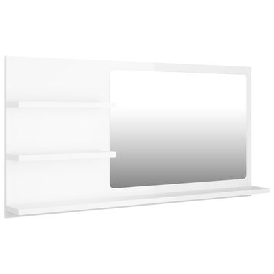 vidaXL vannasistabas spogulis, spīdīgi balts, 90x10,5x45 cm