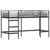 vidaXL Bērnu loft gultas rāmjis Vienkrāsains Melna 75 x 190 cm Tērauds