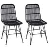 vidaXL Malduku krēsls 2 pcs Melns 41 x 55 x 85 cm Rattan un Tērauds