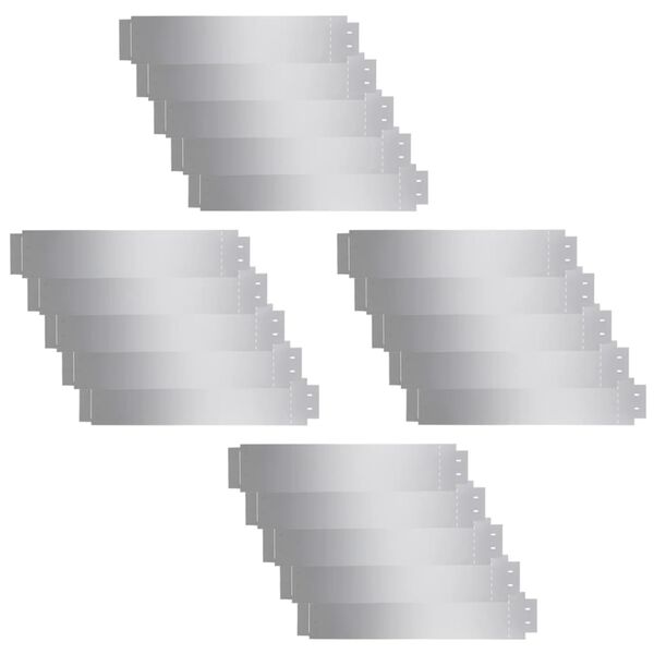 vidaXL zāliena apmales, 20 gab., cinkots tērauds, 100x20 cm