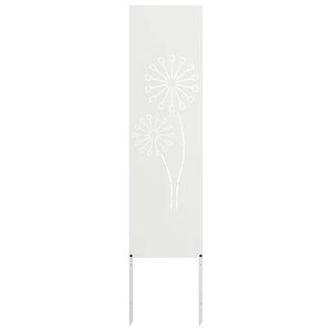 vidaXL Dārza privātuma ekrāns Balts 32 x 140 cm Auksti velmēta tērauds