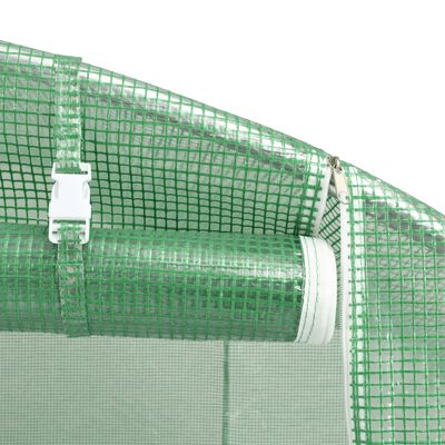 vidaXL siltumnīca ar tērauda rāmi, zaļa, 30 m², 6x5x2,3 m