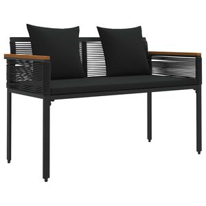 vidaXL Āra sols 2 -Seater 117 x 54 x 74.5 cm poliratāns Melna