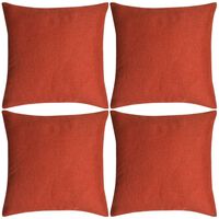 vidaXL spilvenu pārvalki, 4 gab., 50x50 cm, linam līdzīgi, sarkanbrūni