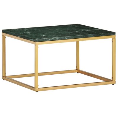 vidaXL kafijas galdiņš, 60x60x35 cm, akmens, zaļa marmora tekstūra