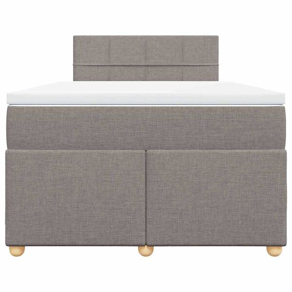 vidaXL atsperu gultas rāmis ar matraci, pelēkbrūns, 120x200 cm, audums