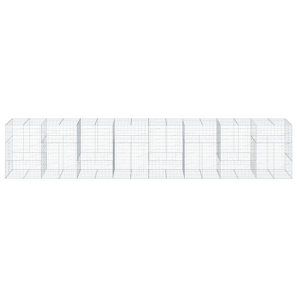 vidaXL gabiona grozs ar vāku, 800x100x150 cm, cinkota dzelzs