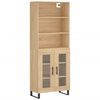vidaXL augstais skapis, ozolkoka, 69,5x34x180 cm, inženierijas koks