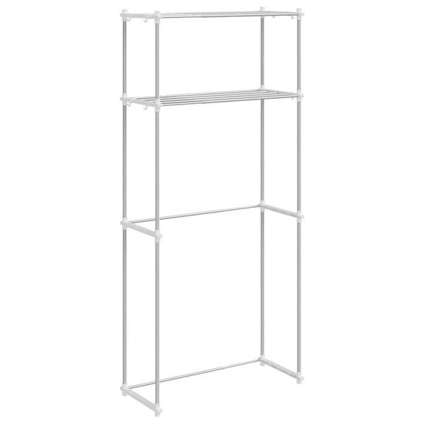 vidaXL Veļas ma&scaron;īnas plaukts Balts 70 x 27 x 136 cm Alumīnijs