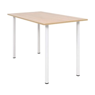 vidaXL virtuves galds, 120x60x73 cm, baltā un ozolkoka krāsā