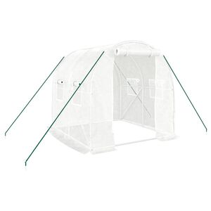 vidaXL siltumnīca ar tērauda rāmi, balta, 4 m&sup2;, 2x2x2 m