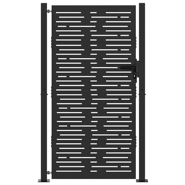 vidaXL Dārza vārti ar slēdzeni Melna 85 x 180 cm