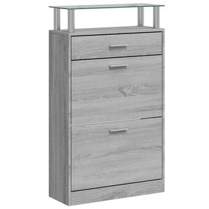 vidaXL apavu plaukts, pelēcīga ozolkoka,63x24x104 cm,inženierijas koks