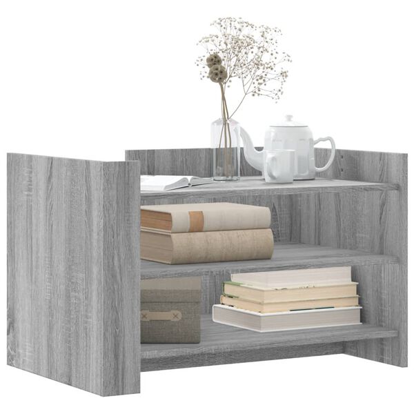 vidaXL kafijas galdiņ&scaron;, pelēka ozola, 80x50x50 cm, inženierijas koks