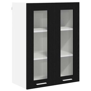 vidaXL Piekarams skapītis ar durvīm Melns ozolkoks 60 x 31 x 80 cm