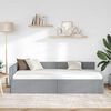 vidaXL Stūra gultas rāmis Gai&scaron;i pelēks 90 cm x 190 cm Samts
