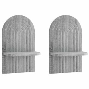 vidaXL Sienas plaukts 2 gab. Pelēks Sonoma 23 x 13.5 x 37.5 cm