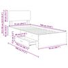 vidaXL Gultas rāmis Pelēks Sonoma 75 x 190 cm Inženierijas koks