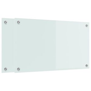 vidaXL Virtuves aizsargpaneļi 2 gab. Balts 70 x 40 cm rūdīts stikls