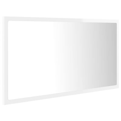 vidaXL vannasistabas spogulis, LED, spīdīgi balts, 80x8,5x37cm, akrils