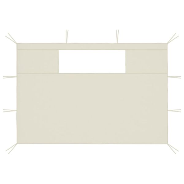 vidaXL dārza nojumes sānu sienas ar logiem, 2 gab., krēmkrāsā