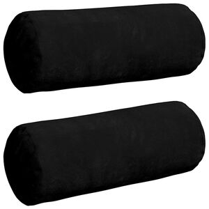 vidaXL Spilveni 2 pcs Melna &Oslash; 15 x 40 cm Mikrofibra