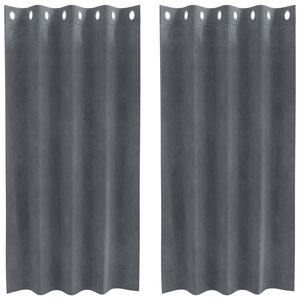 vidaXL Aptum&scaron;ojo&scaron;ie aizkari 2 pcs Gai&scaron;i pelēks 140 x 175 cm Samts