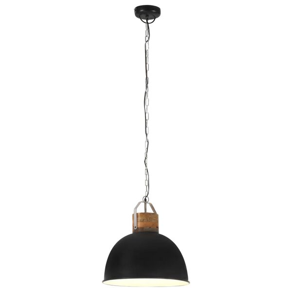 vidaXL griestu lampa, industriāls dizains, apaļa, melna, 51 cm, E27