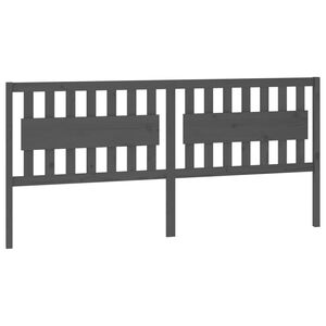 vidaXL gultas galvgalis, pelēks, 205,5x4x100 cm, priedes masīvkoks