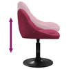 vidaXL grozāmi virtuves krēsli, 4 gab., vīnsarkans samts
