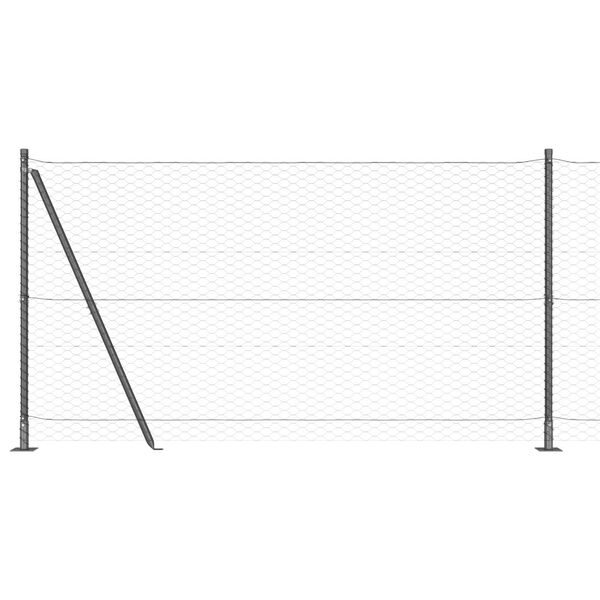 vidaXL Žoga āķis Pelēka 25 x 1,4 m (36 mm siets) Tērauds un PVC