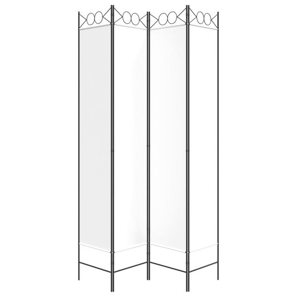 vidaXL 4-paneļu istabas aizslietnis, 160x220 cm, balts audums