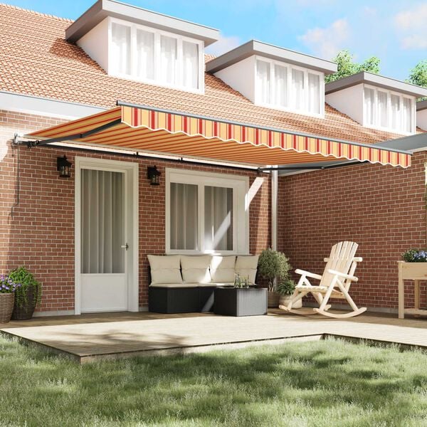 vidaXL Izvelkams jumtiņ&scaron; Dzeltena un oranža 450 &times; 300 cm