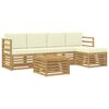 vidaXL Āra dīvānu komplekts 6 pcs Balta un krēmkrāsas 59 x 59 x 37 cm