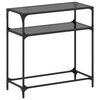 vidaXL konsoles galds ar melnu stikla virsmu, 80x35x81 cm, tērauds