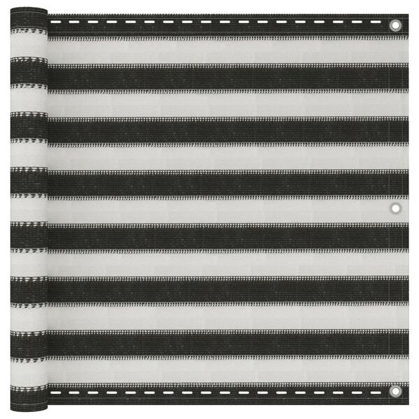 vidaXL balkona aizslietnis, 90x300 cm, antracītpelēks un balts HDPE